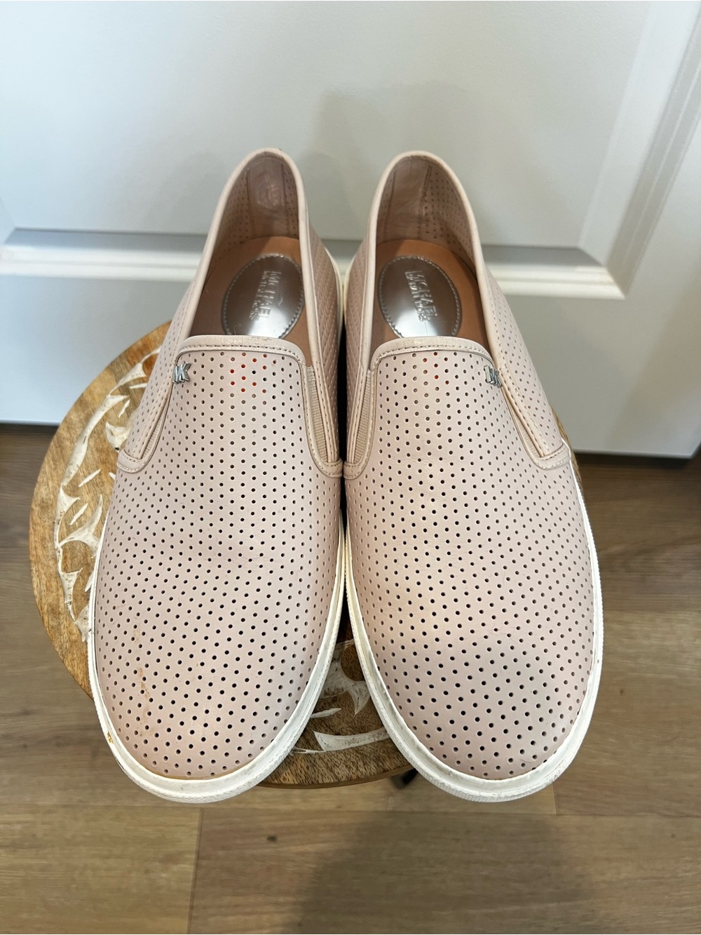 MK Perforated Slip-On Womans Shoes in Blush - Comfortable Casual Style